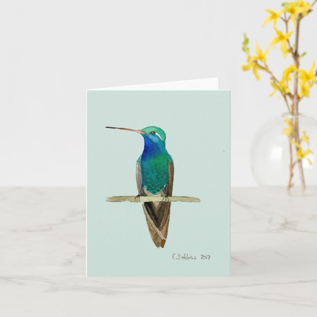 Carte Colibri à bec large  (Fleur jaune)
