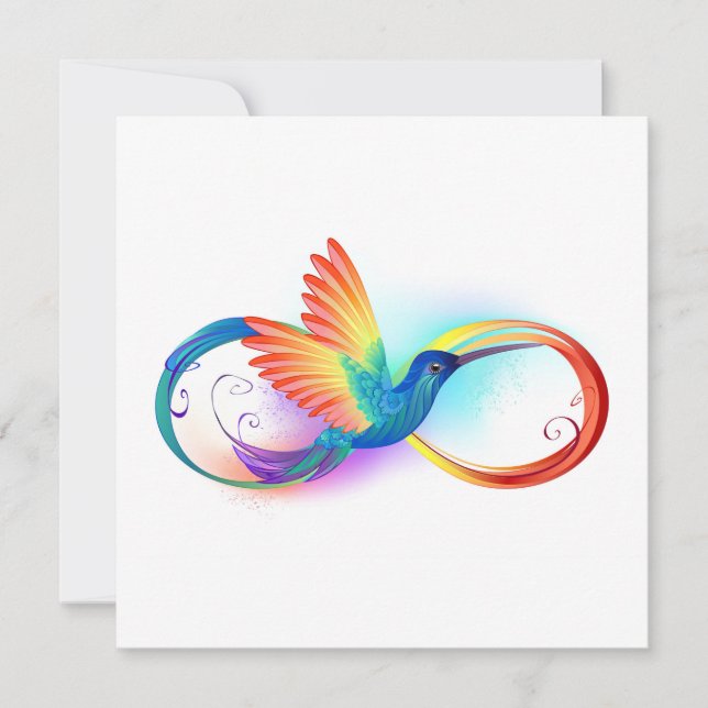 Carte Colibri arc-en-ciel avec symbole Infinity (Devant)