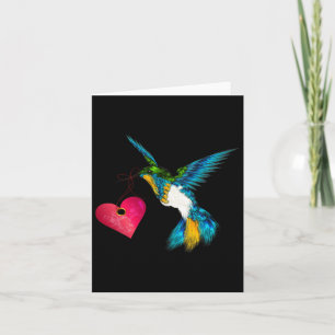 Carte Colibri Mignon Avec Cœur Amoureux Des Oiseaux Conc