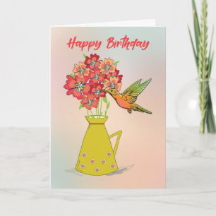 Carte Colibri sur Flower Merder Birthday