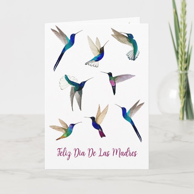 Carte Colibri Tropical Feliz Dia De Las Madres (Devant)