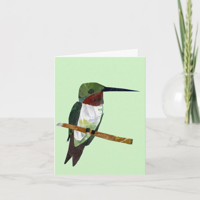 Carte Colibri vert clair (Devant)