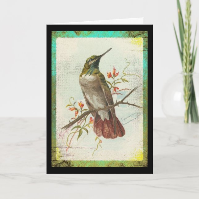 Carte Colibri vintage (Devant)