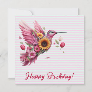 Carte Colibri volant Joyeux Anniversaire