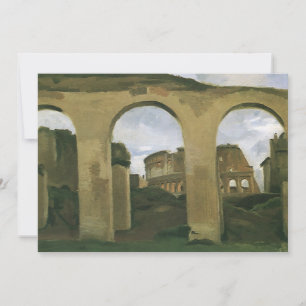 Carte Colisée vu à travers les arcades à Rome, Italie