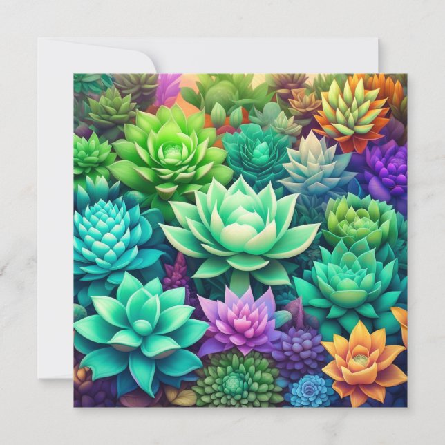 Carte Collage Aloe Vera et Succulents (Devant)