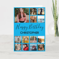 Collage Anniversaire 13 Photos Bleu