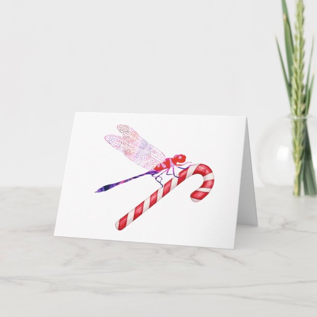 Carte Collage art insecte art DRAGONFLY avec SUCRE DE CA (Devant)