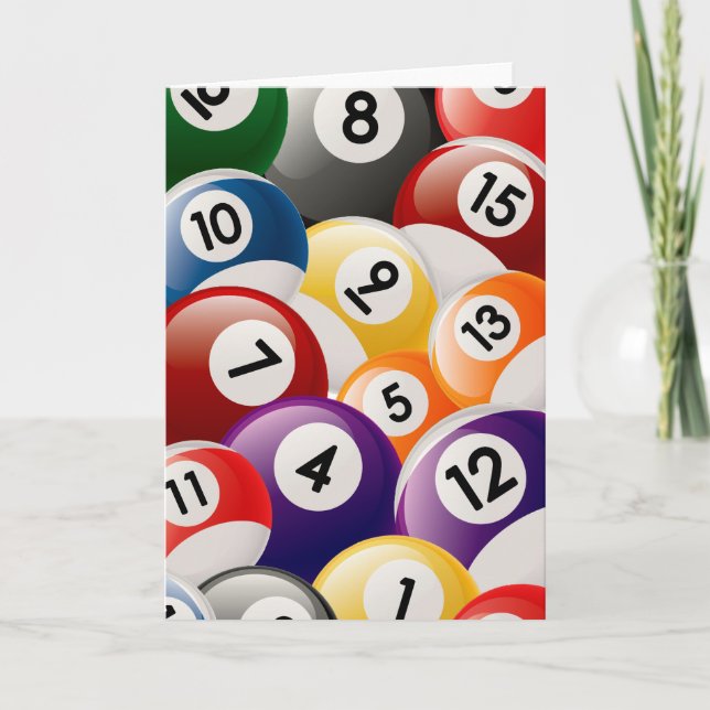 CARTE COLLAGE DE BOULES DE BILLARDS (Devant)