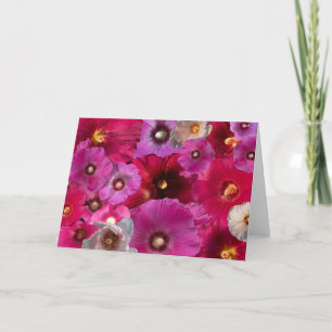 Carte Collage de Fleur de Rose Trémière