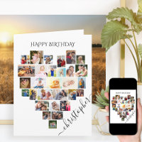 Collage de photos de cœur personnalisé avec écritu