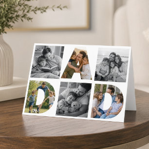 Carte Collage de photos de famille - Lettre DAD - Art po