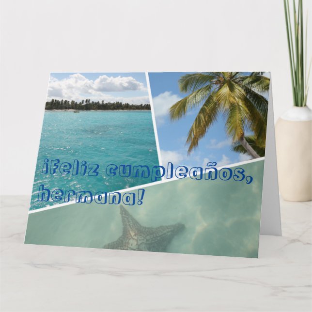 Carte Collage de photos des Caraïbes Feliz Cumpleanos He (Devant)