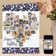 Collage de photos en forme de cœur pour 36 photos 