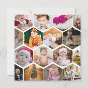 Carte Collage de photos en hexagone