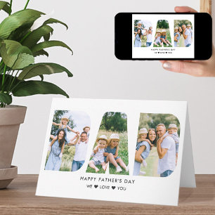 Carte Collage de photos en lettres découpées pour la fêt