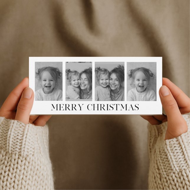 Carte Collage de photos en noir et blanc Joyeux Noël (Créateur téléchargé)