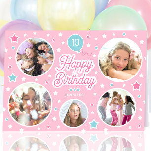 Carte Collage de photos personnalisé pour l'anniversaire