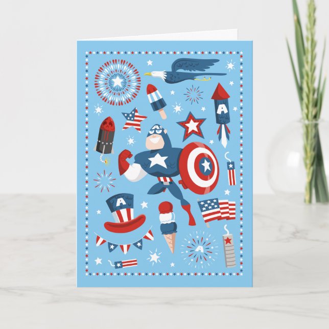 Carte Collage du 4 juillet de Captain America (Devant)