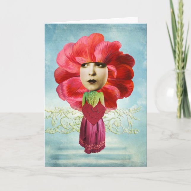 Carte Collage Fleur Zetti, Anniversaire (Devant)