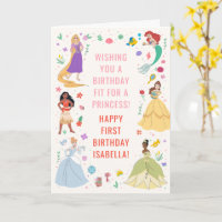 Collage floral d'anniversaire Disney Princess