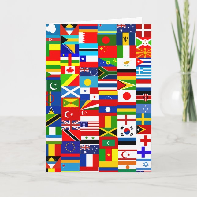 Carte Collage international du drapeau mondial (Devant)