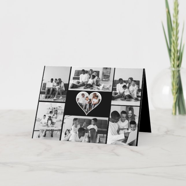 Carte Collage photo 7 Noir et Blanc (Devant)