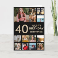 Collage photo de 40e anniversaire 13 Photos Black