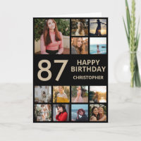 Collage photo de 87e anniversaire 13 photos noir e