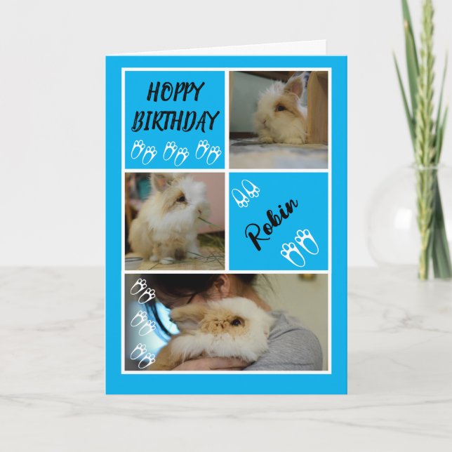 Carte Collage photo de Bunny Lover Joyeux jeu de mots d' (Devant)