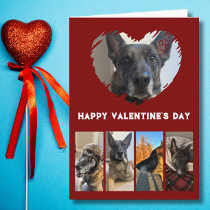 Carte Collage photo de chien mignon, simple Saint Valent
