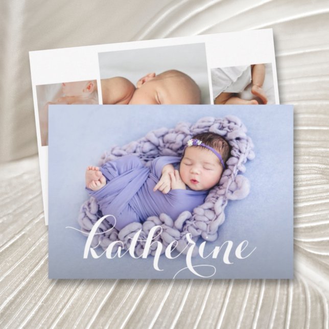 Carte Collage photo de la petite fille Annonces de naiss (Créateur téléchargé)