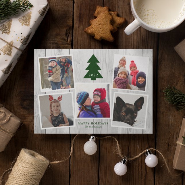 Carte Collage photo de l'ARBRE DE NOËL RUSTIQUE (Créateur téléchargé)