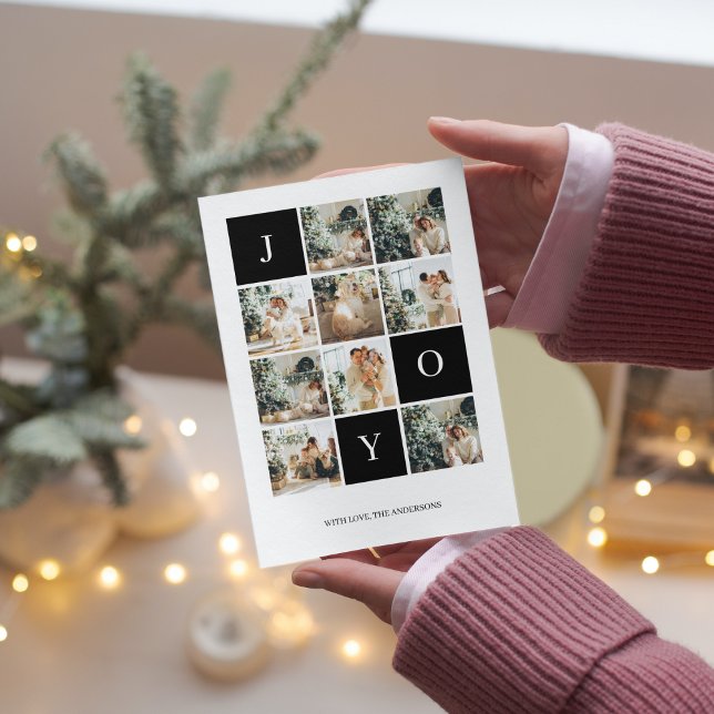 Carte Collage photo de Noël | Joie | Joyeux Fêtes (Créateur téléchargé)
