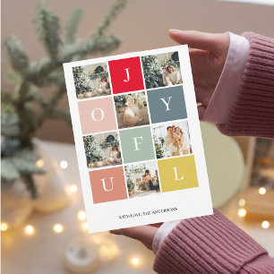 Carte Collage photo de Noël   Joyeux coloré