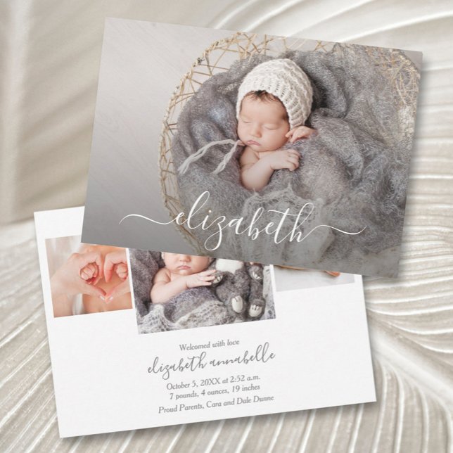 Carte Collage photo de nouveau-né Annonces de naissance (Créateur téléchargé)