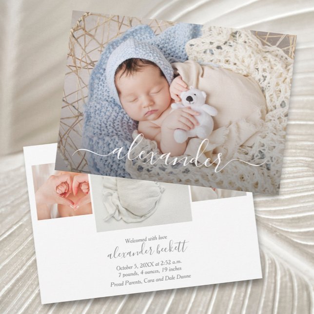 Carte Collage photo de nouveau-né Annonces de naissance (Créateur téléchargé)