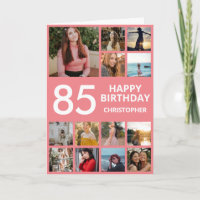 Collage photo du 85e anniversaire 13 Photos rose e