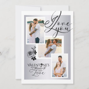 Carte Collage photo élégant pour la Saint-Valentin