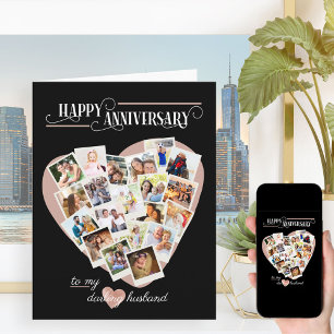 Carte Collage photo en forme de coeur Anniversaire Maria