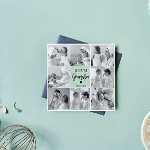 Carte Collage Photo Meilleur Grand-Père Ever Pastel Mint