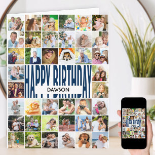 Carte Collage photo personnalisé 40 Joyeux anniversaire