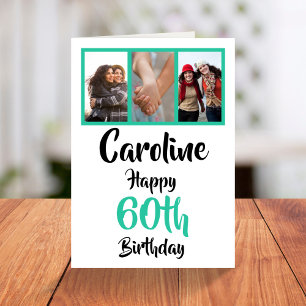 Carte Collage photo personnalisé 60e anniversaire heureu