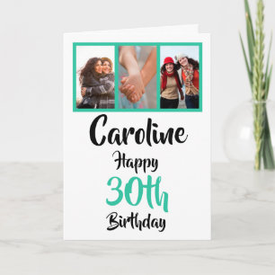 Carte Collage photo personnalisé de 30e anniversaire heu
