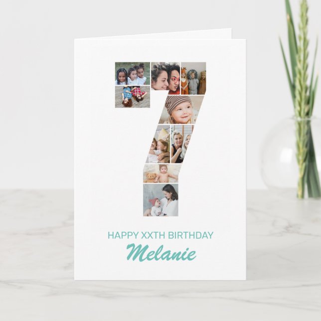 Carte Collage photo personnalisé pour le 7ème anniversai (Devant)