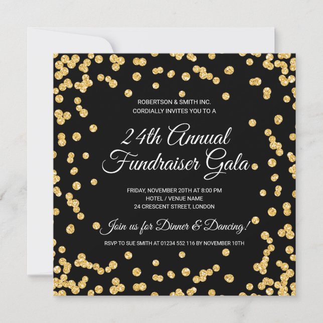 Carte Collecte de fonds d'entreprise Parties scintillant (Devant)