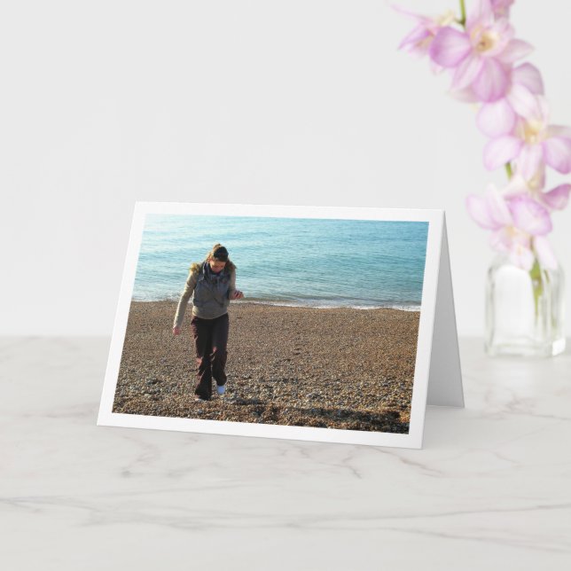 Carte Collecte de galets sur la plage (Orchidée)