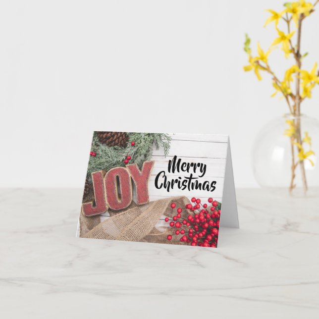 Carte Collection de fêtes Joy & Wreath (Fleur jaune)