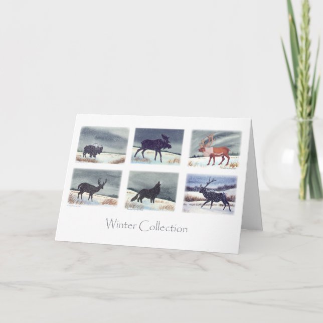 Carte Collection de peintures d'aquarelle de la faune hi (Devant)
