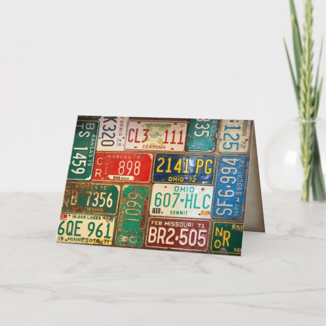 Carte collection de plaques d'immatriculation rouillées  (Devant)